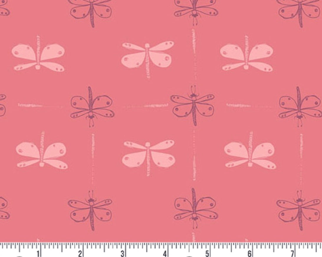 Meadow Walk - Dragonfly Dace Petal Pink by Alexandra Bordallo from Andover Fabrics