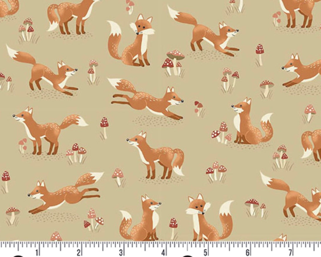 Hello Autumn - Fox Tales Cream from Makower UK  Fabric