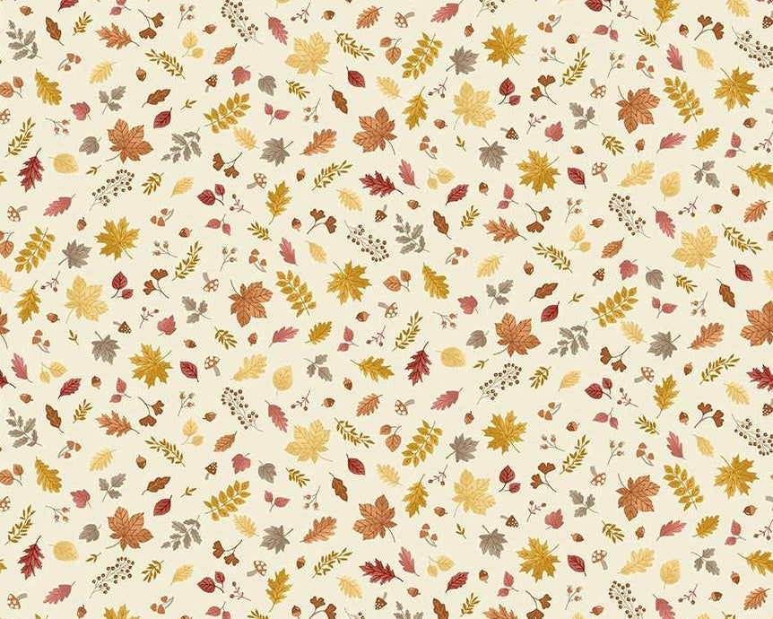 Hello Autumn - Foliage Cream from Makower UK  Fabric