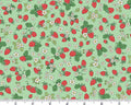 Afternoon Tea - Strawberry Fizz Green from Makower UK  Fabric