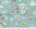 Afternoon Tea - Tea Time Teal from Makower UK  Fabric