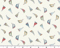 High Tide - Sail Away Sailboats Cream from Makower UK  Fabric