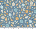 High Tide - Beachcomber Shells Mid Blue from Makower UK  Fabric