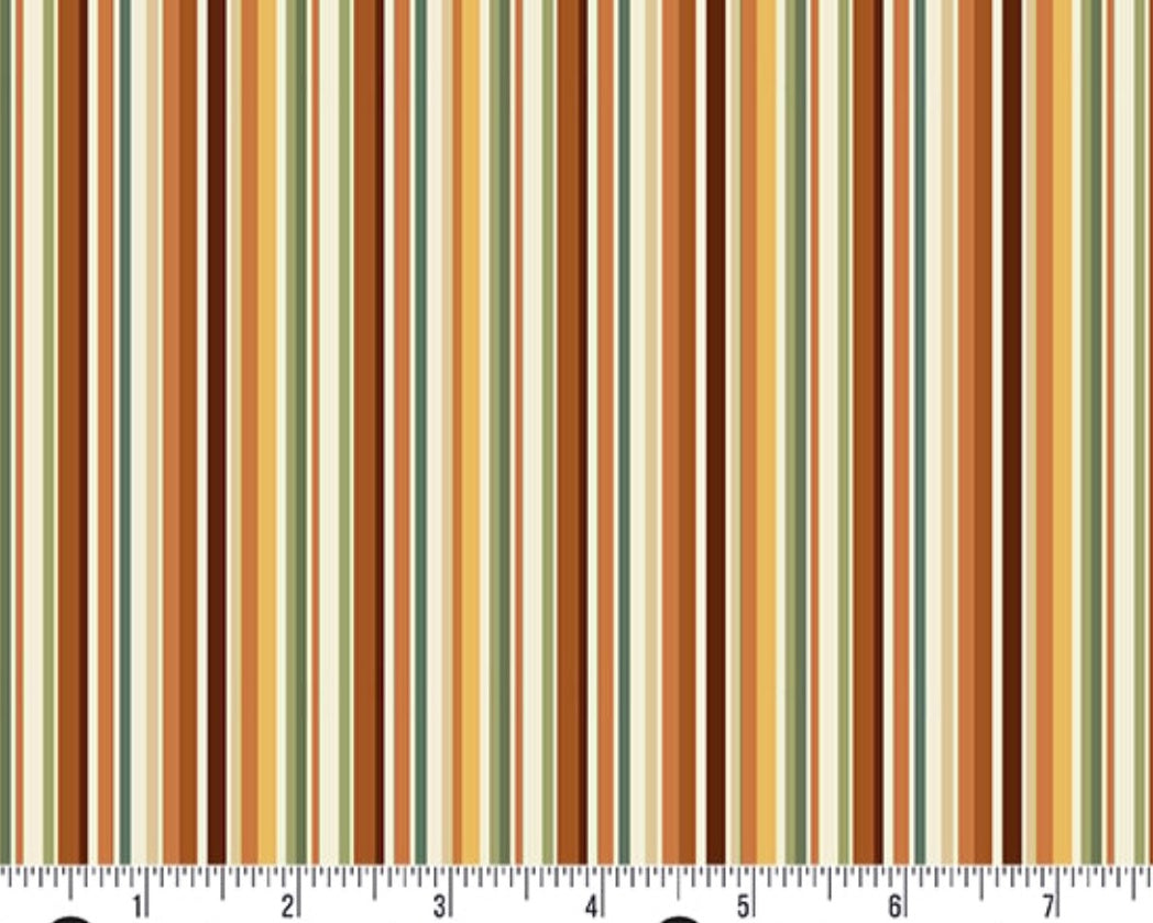 Hello Autumn - Stripe Cinnamon from Makower UK  Fabric