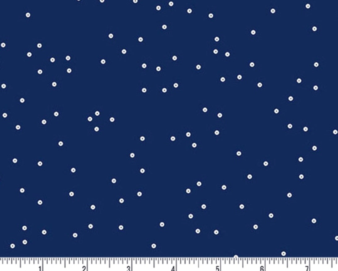 Sequin - Sequin Circle Dot Navy Blue from Andover Fabrics