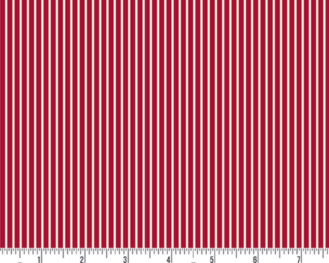 A Woodsy Cottage - Stripe Dark Cherry from Andover Fabrics