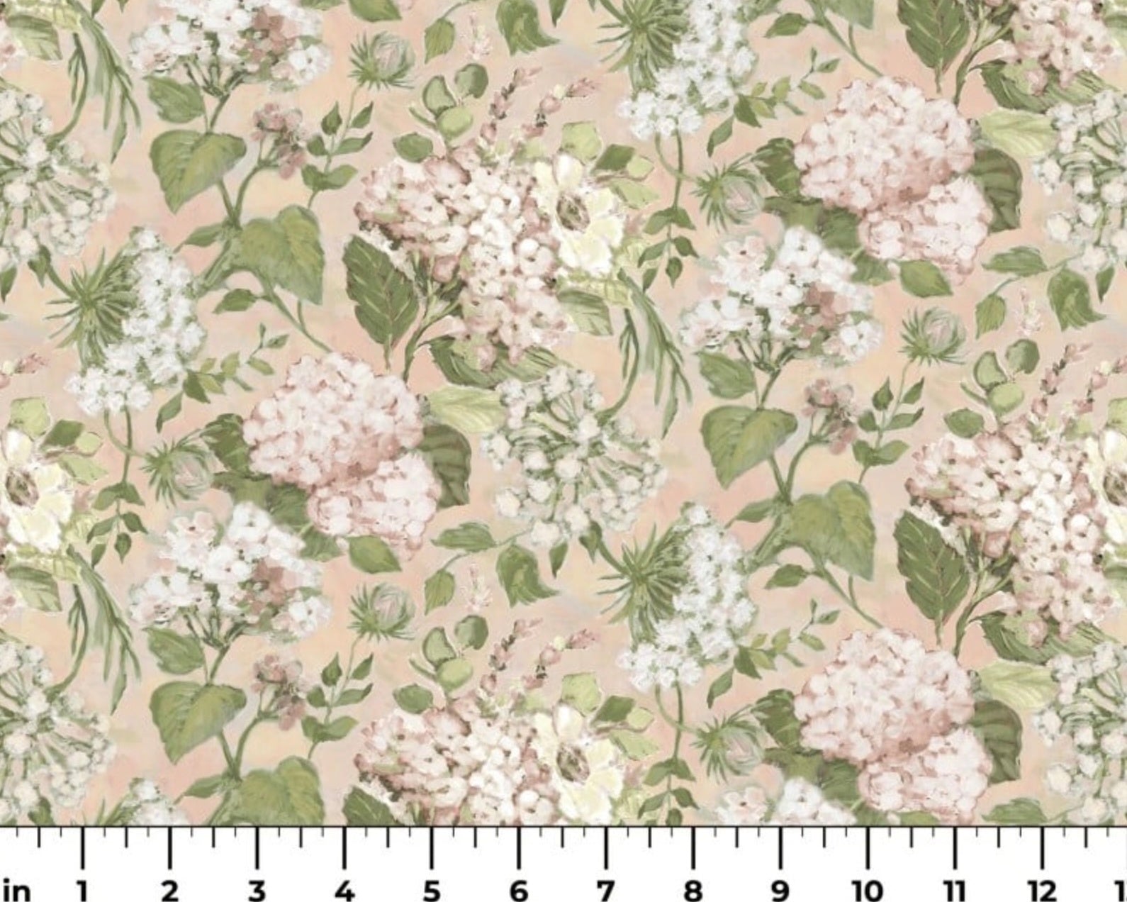 Hydrangea Reverie - Packed Floral Peach Pink by Susan Winget from Springs Creative Fabric