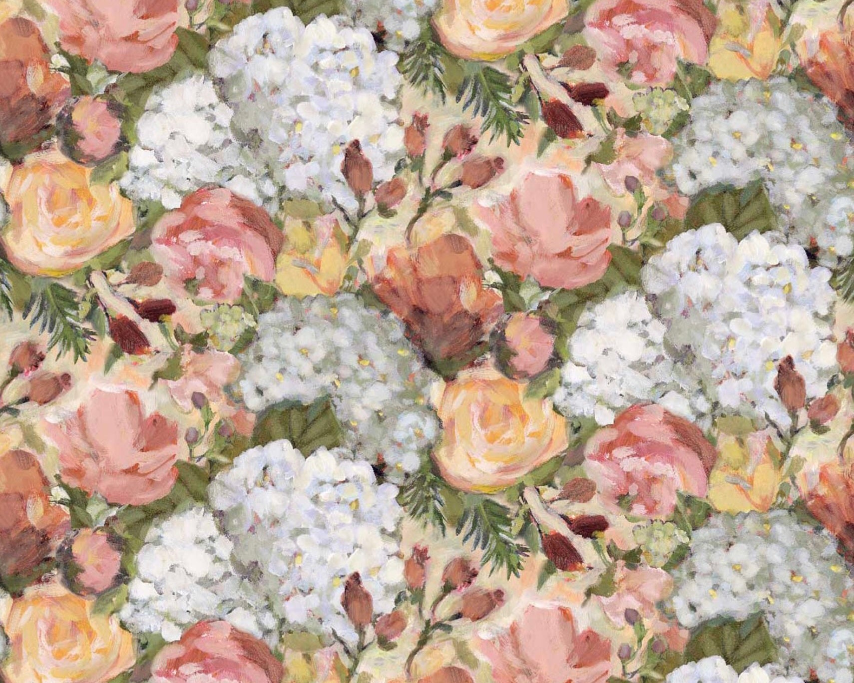 Hydrangea Reverie - Packed Hydrangeas by Susan Winget from Springs Creative Fabric