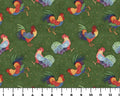 Calico Red - Rooster Toss Green by Susan Winget from Springs Creative Fabric