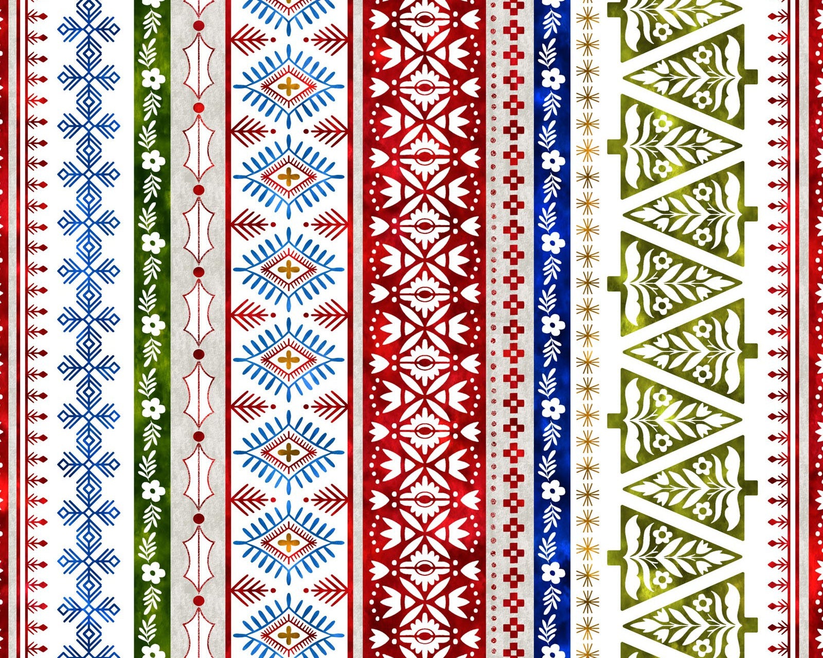 Nysno New Snow - Decorative Stripe Multi by Jason Yenter from In The Beginning Fabric