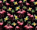 Paradise Awaits - Flamingo Paradise Black from Benartex Fabrics