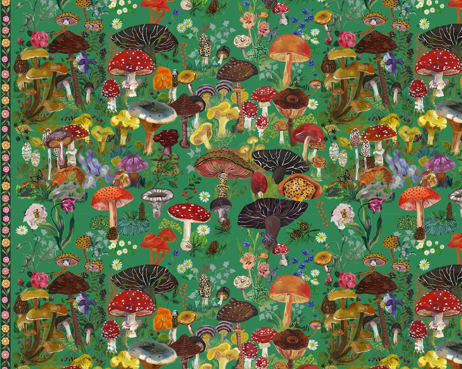 Pastoral Symphony - Magic Mushroom Mousse Green by Nathalie Lete from FreeSpirit Fabrics
