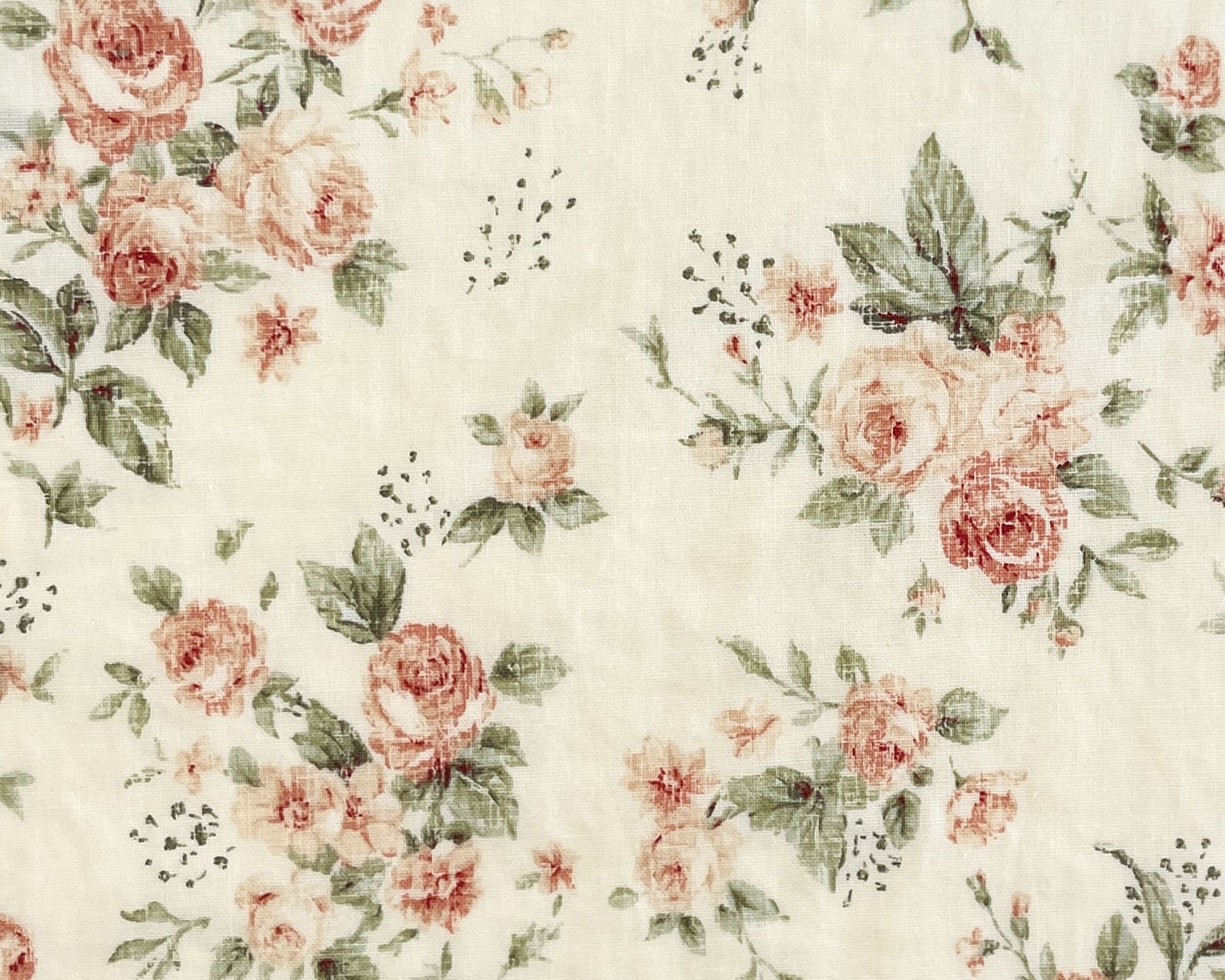 French Rose - Roses Ross Cream from Elite Fabric
