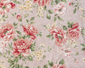 French Rose LINEN CANVAS - Rose Bouquet Toss Blush Pink from Elite Fabric