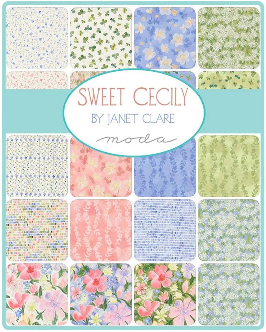 Sweet Cecily CHARM Pack by Janet Clare from Moda Fabrics
