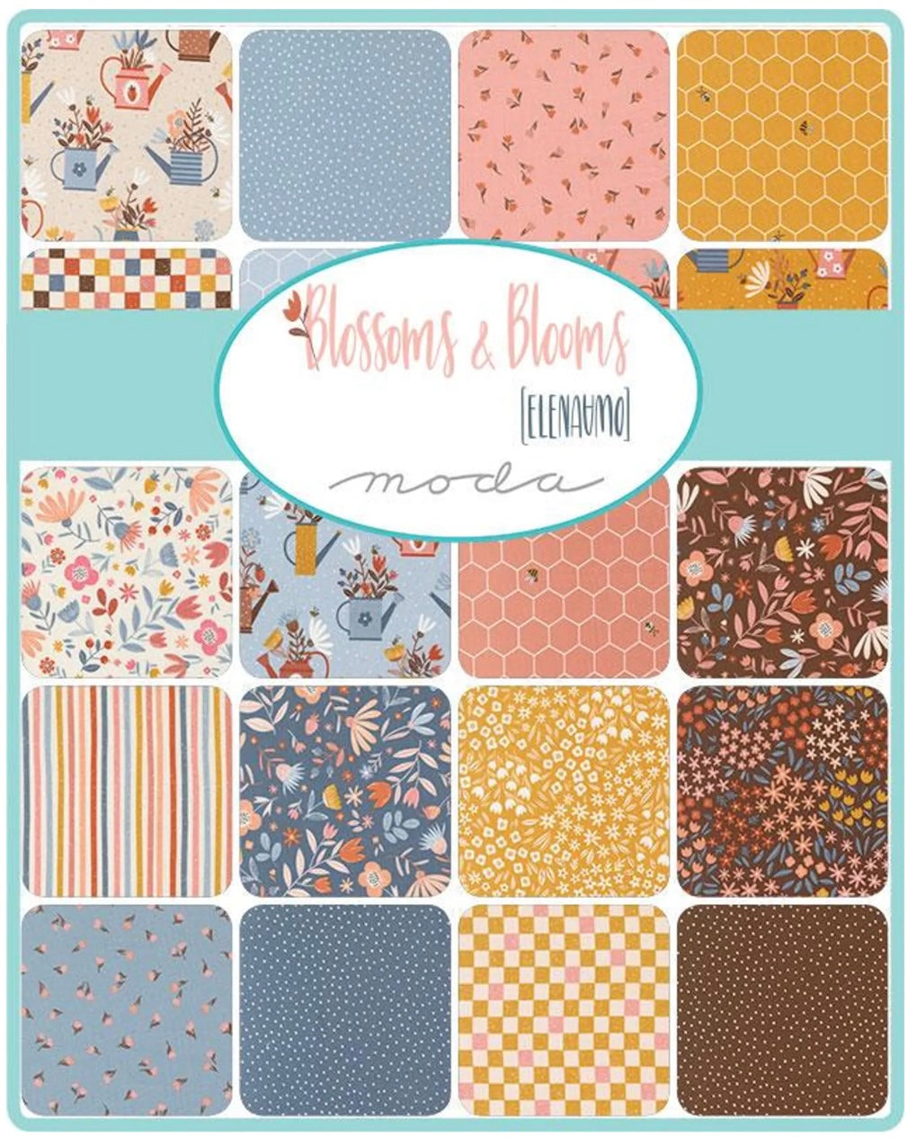 Blossoms And Blooms CHARM Pack by Elena Amo from Moda Fabrics