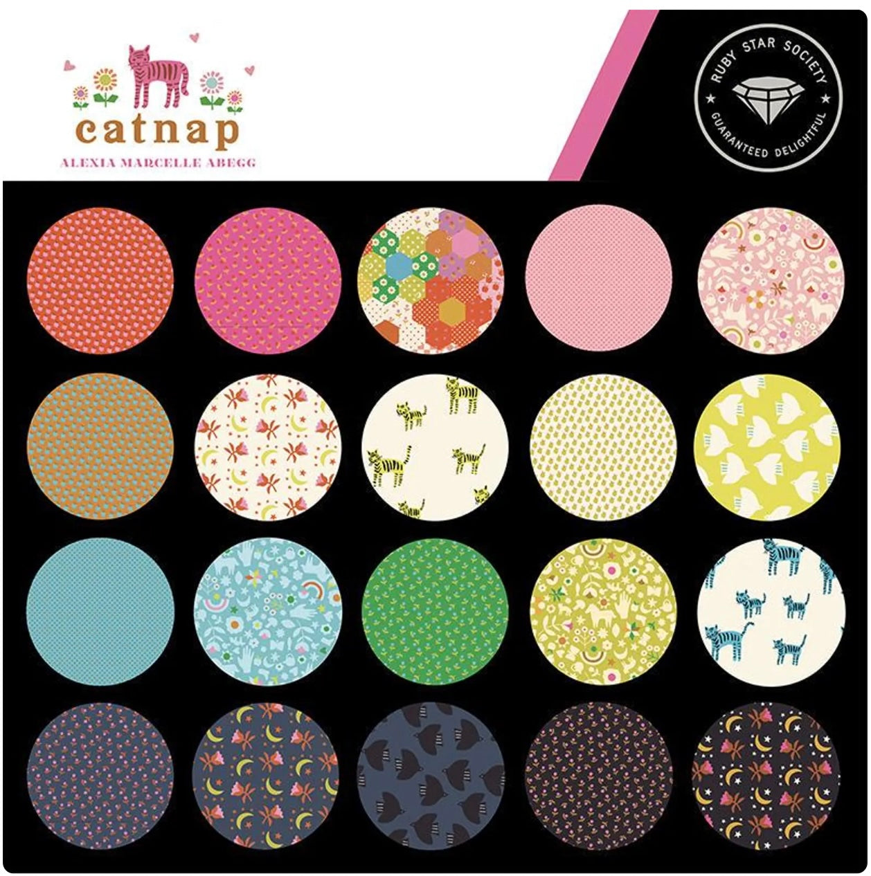 Catnap CHARM Pack by Alexia Abegg from Ruby Star Society Fabrics