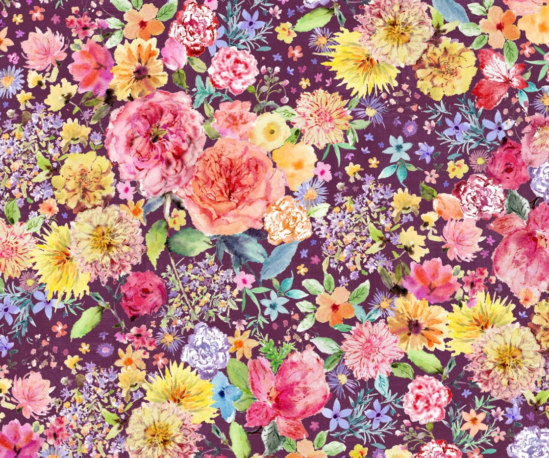 Nature Studies - Focal Floral Violet from Maywood Studio Fabric