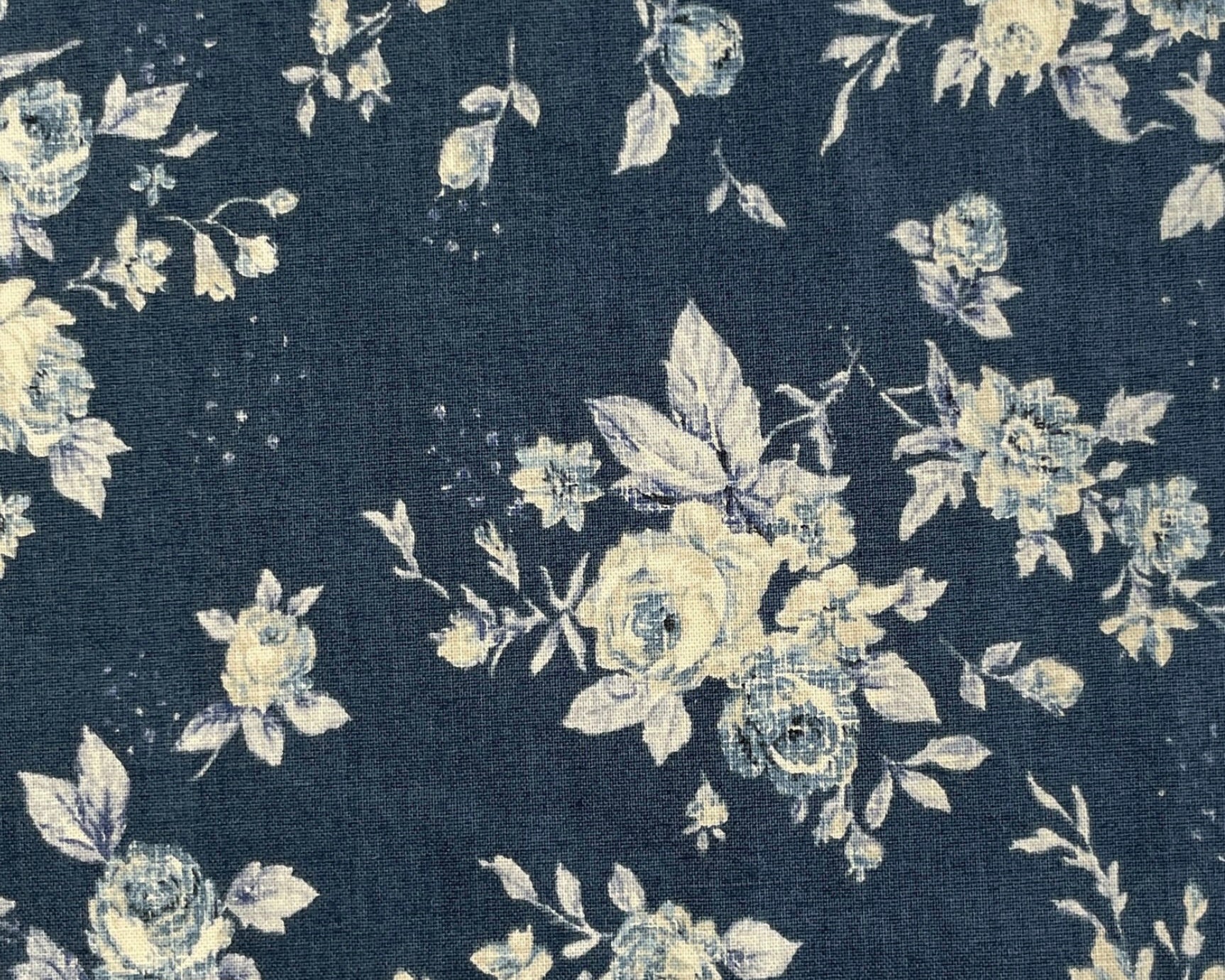 French Rose - Rose Bouquet Dk Blue from Elite Fabric