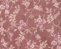 French Rose - LINEN CANVAS Roses Sprig Dk Pink from Elite Fabric