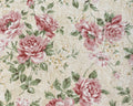 French Rose - LINEN CANVAS Roses Bouquet Toss Natural from Elite Fabric