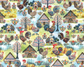 Farm Feathered Folk - Scenic Hen Roosters Coop from Benartex Fabrics