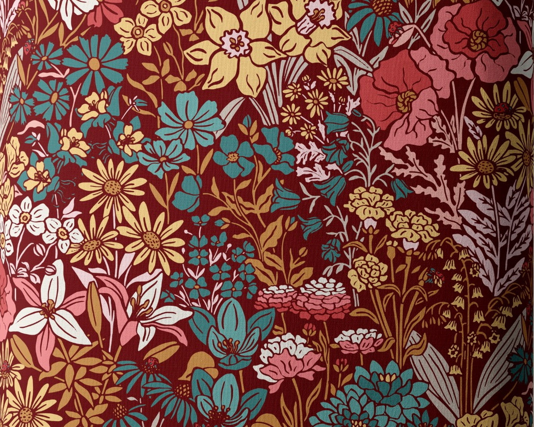 Eventide - Garden Floral Burgundy from Cloud9 Fabrics