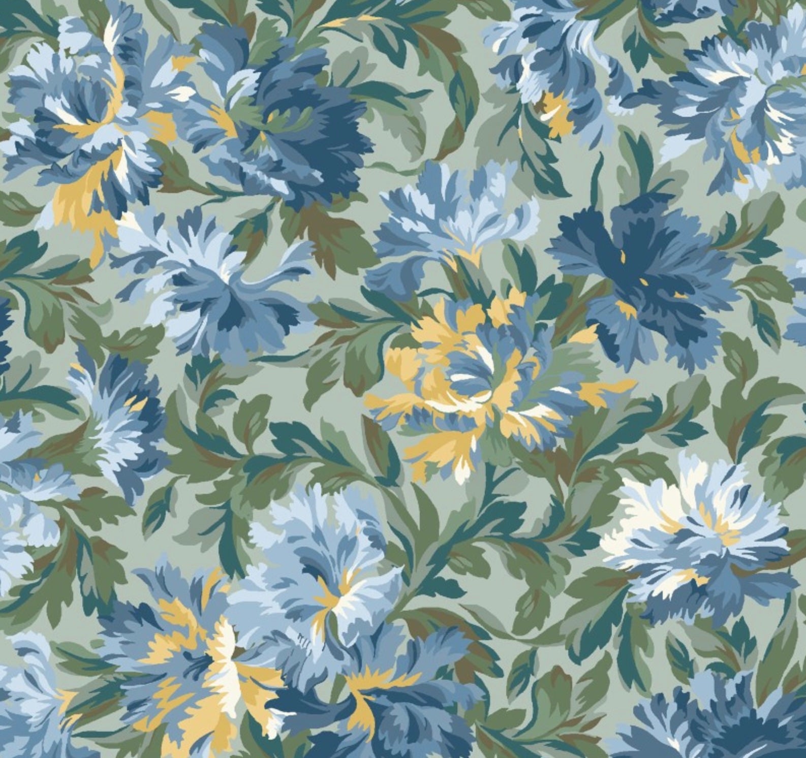 Willoughby - Packed Floral Blue from Maywood Studio Fabric