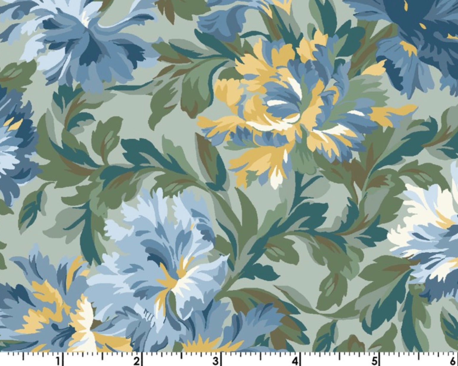 Willoughby - Packed Floral Blue from Maywood Studio Fabric