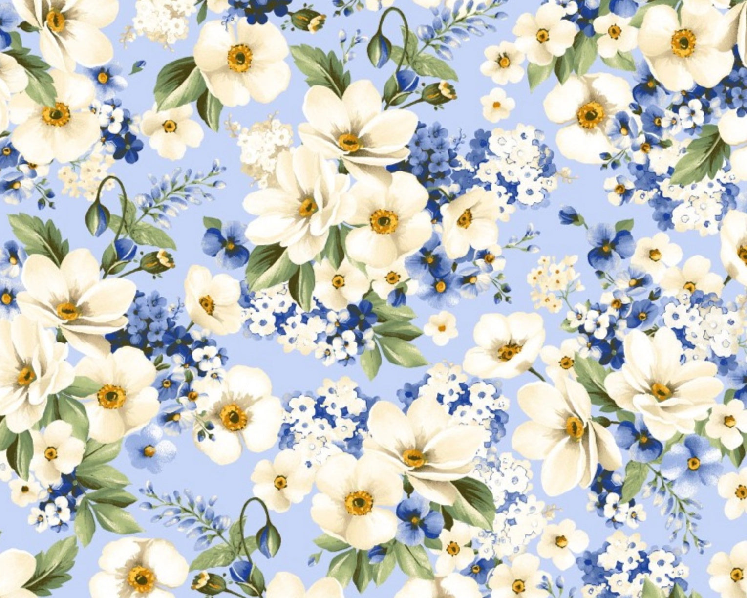 Windflower - Main Flower Blue from Maywood Studio Fabric