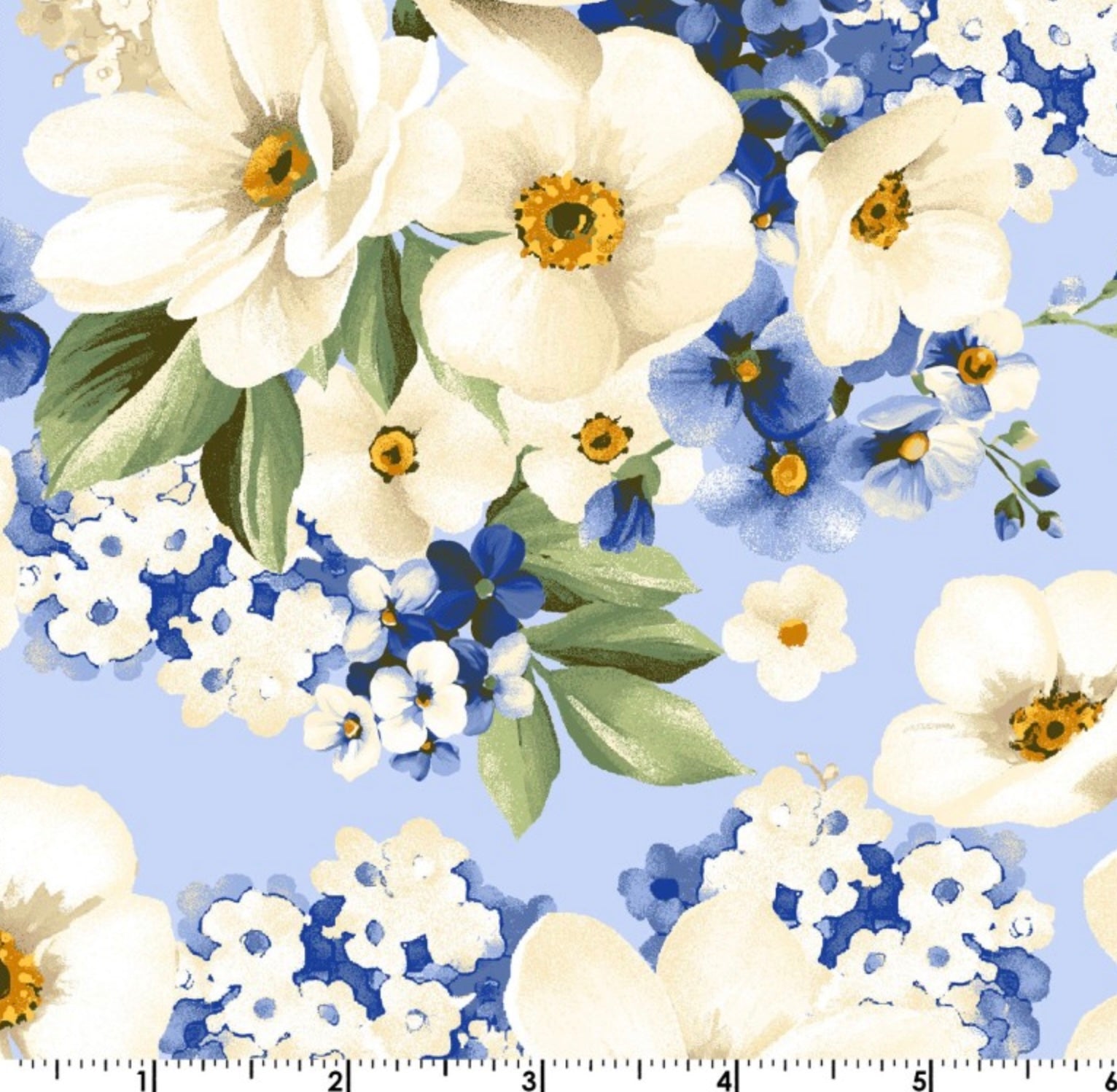 Windflower - Main Flower Blue from Maywood Studio Fabric