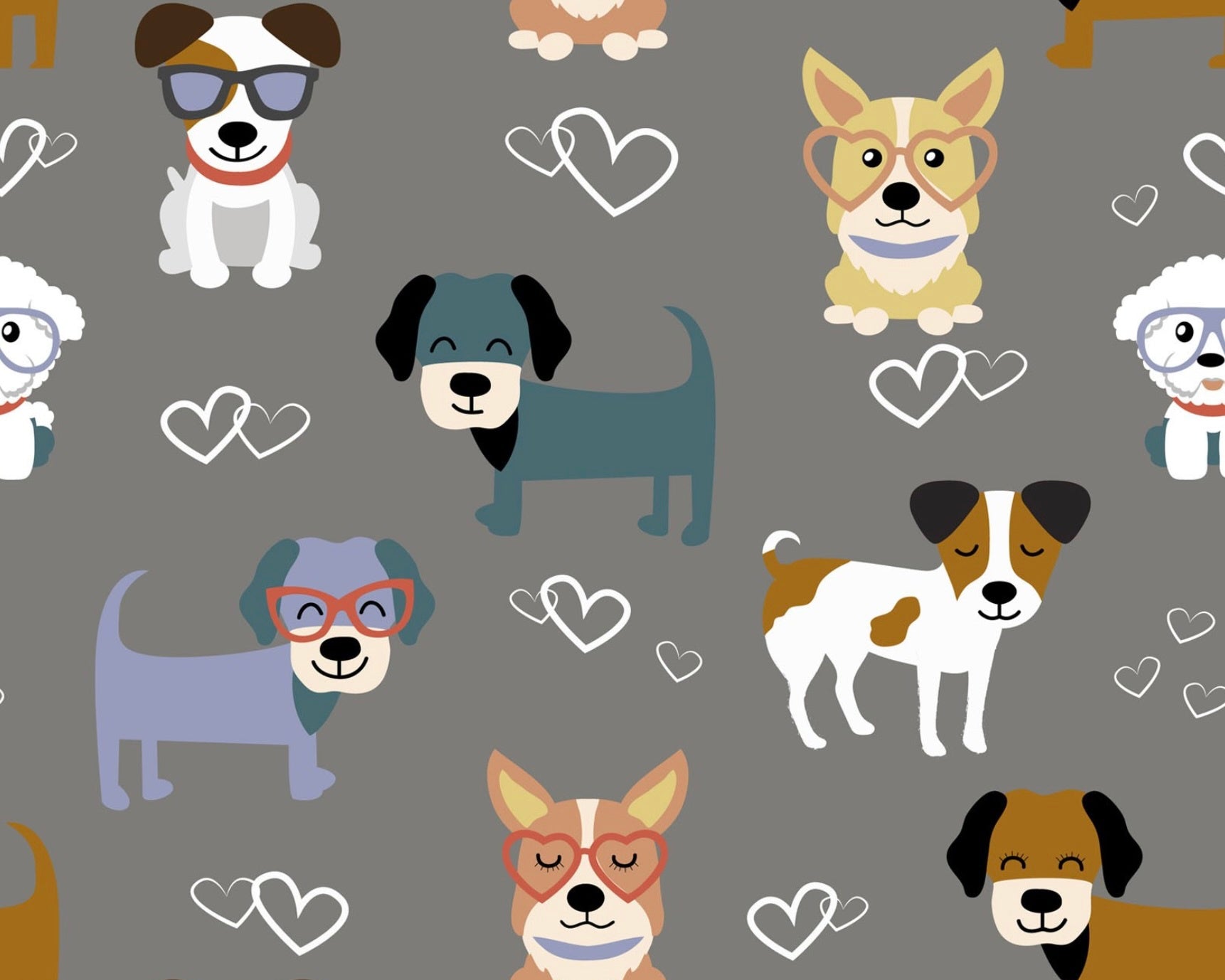 Good Puppy Love Grey from David Textiles Fabrics