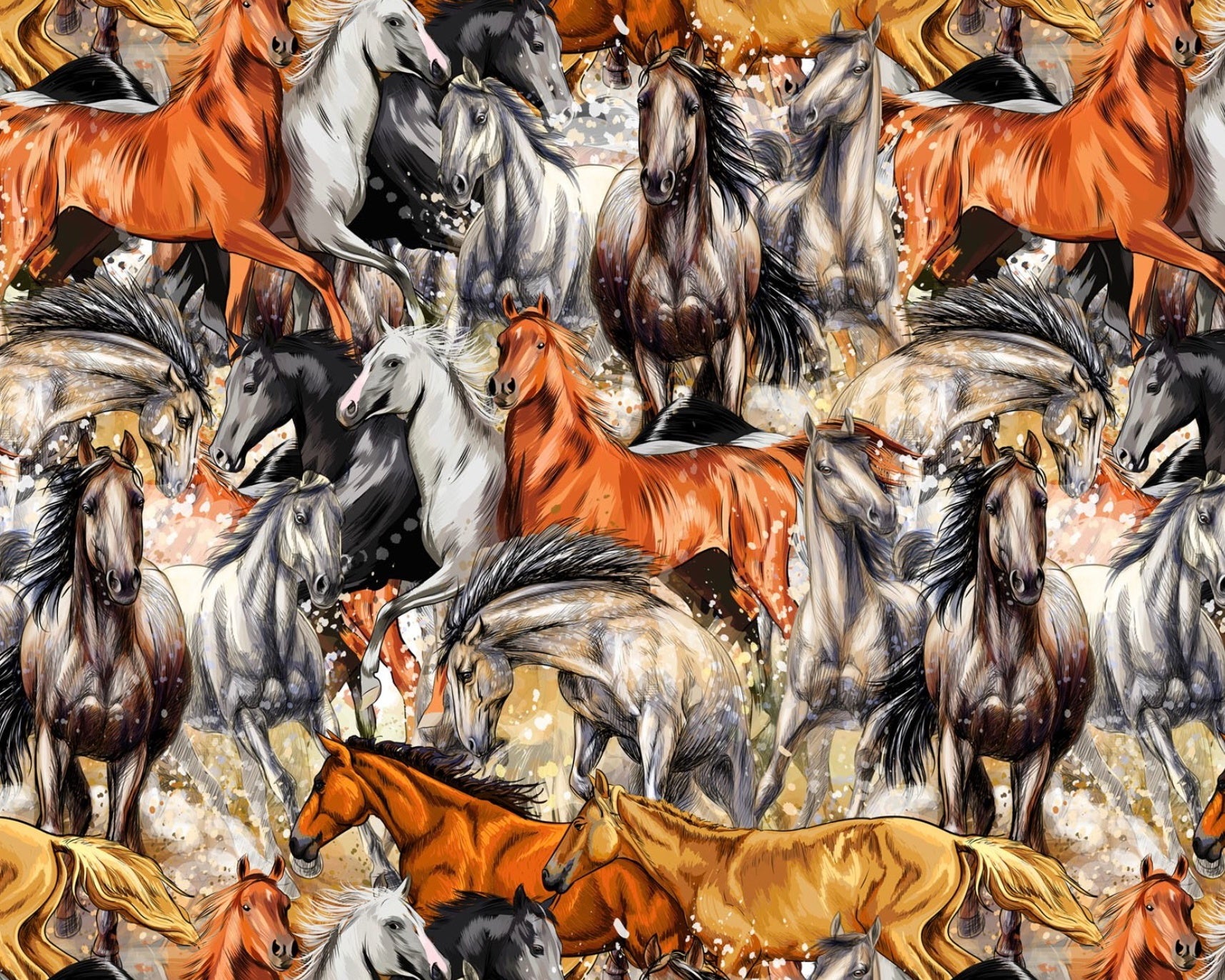 Galloping Horses from David Textiles Fabrics