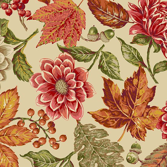 Autumn Woods - Foliage Orange from Andover Fabrics