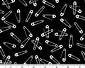 Iconic - Safety Pins Leather Black from Andover Fabrics
