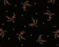 Carolina - Tossed Sprig Black Red from Andover Fabrics