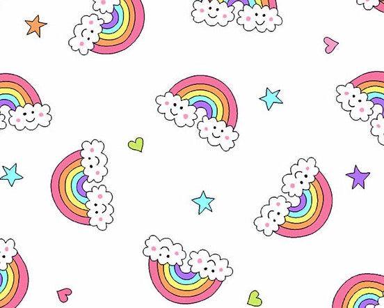 Believe - Rainbows White from Andover Fabrics