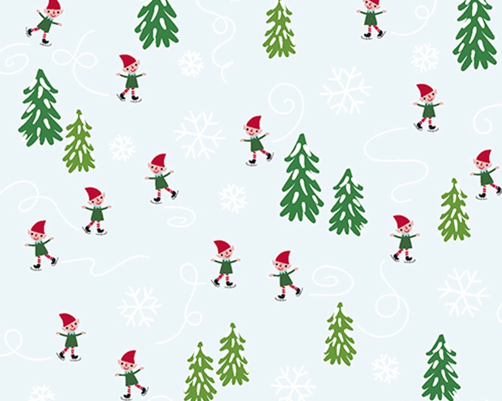 Holiday - Merryland Skaters Blue from 3 Wishes Fabric