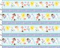 Pixie Dust FLANNEL - Playful Stripe Blue from 3 Wishes Fabric