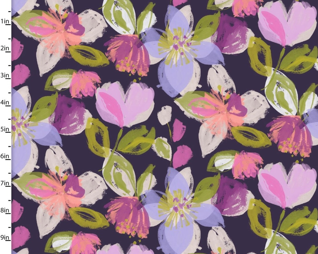 Purple Perfection - Floral Purple from 3 Wishes Fabric