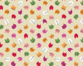 Cats and Flowers - Funny Cat Faces Khaki by Aidi Riera from Felicity Fabrics