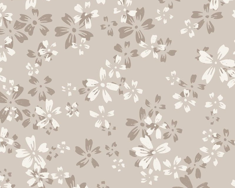Eventide WIDE - Wildflower Tan Grey 108 Inches by Jillian Nichole from Cloud 9 Fabrics