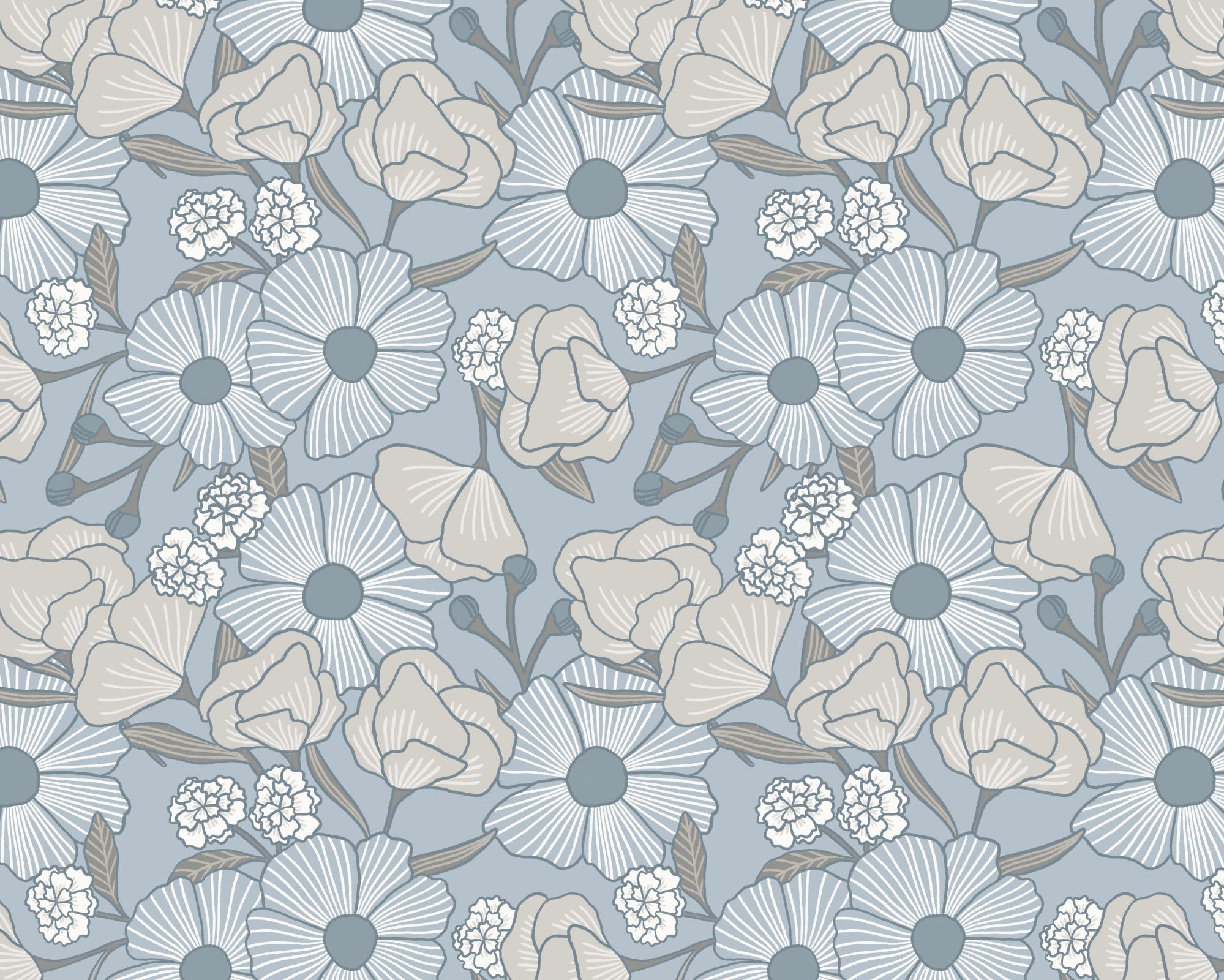 Coastal Calm - Minette Floral Blue from Cloud 9 Fabrics