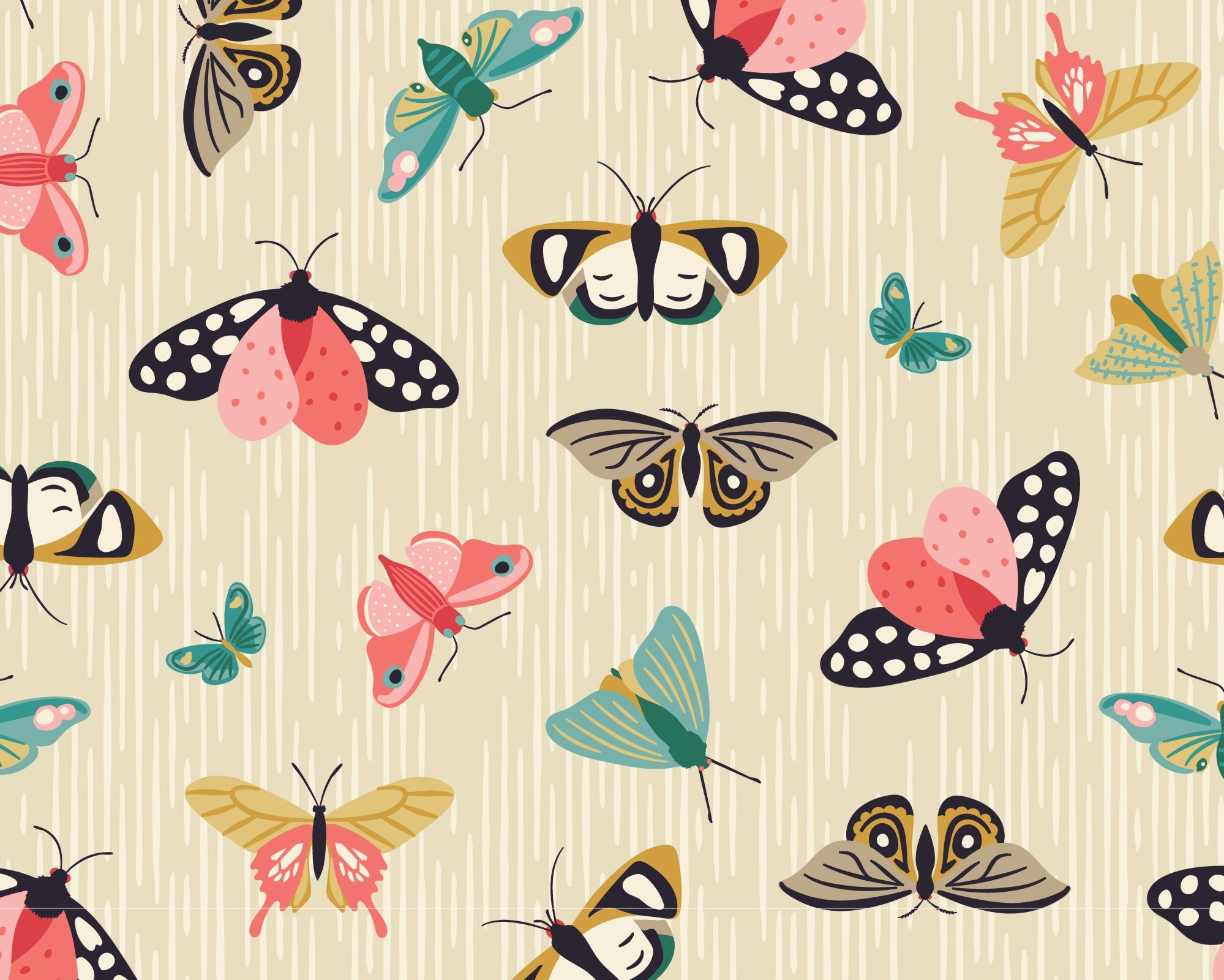 Garden Walks - Taking Flight Moth Butterfly from Cloud 9 Fabrics
