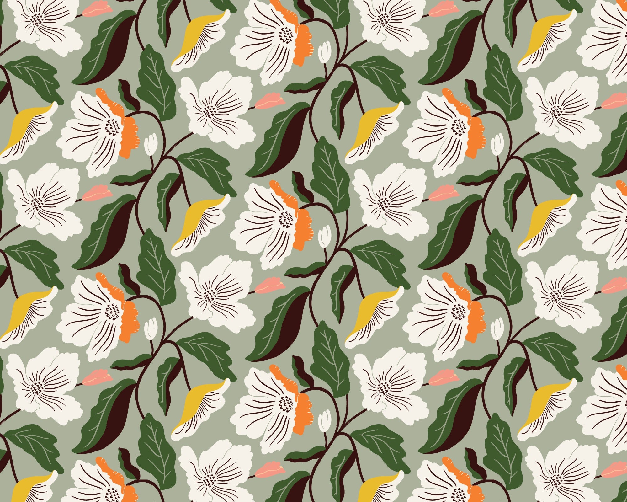 Honey Garden - Irises Turquoise from Cloud 9 Fabrics