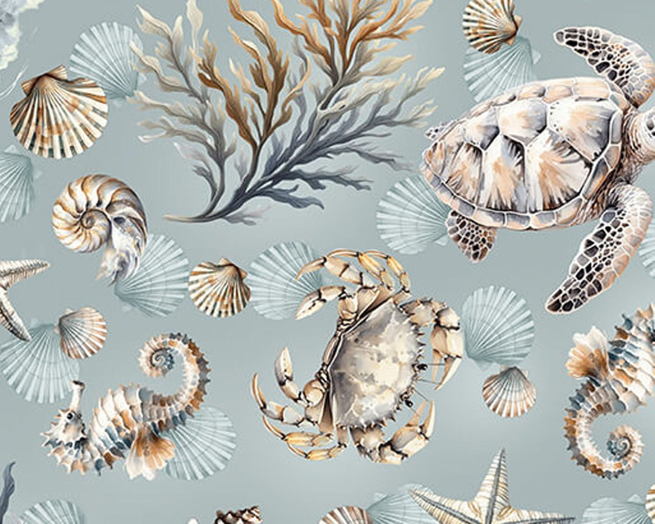 Coastal Escape - Marina Life Blue by Nicole Decamp from Benartex Fabrics