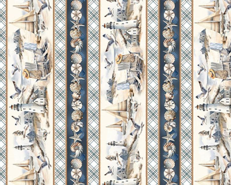 Coastal Escape - Maritime Stripe by Nicole Decamp from Benartex Fabrics