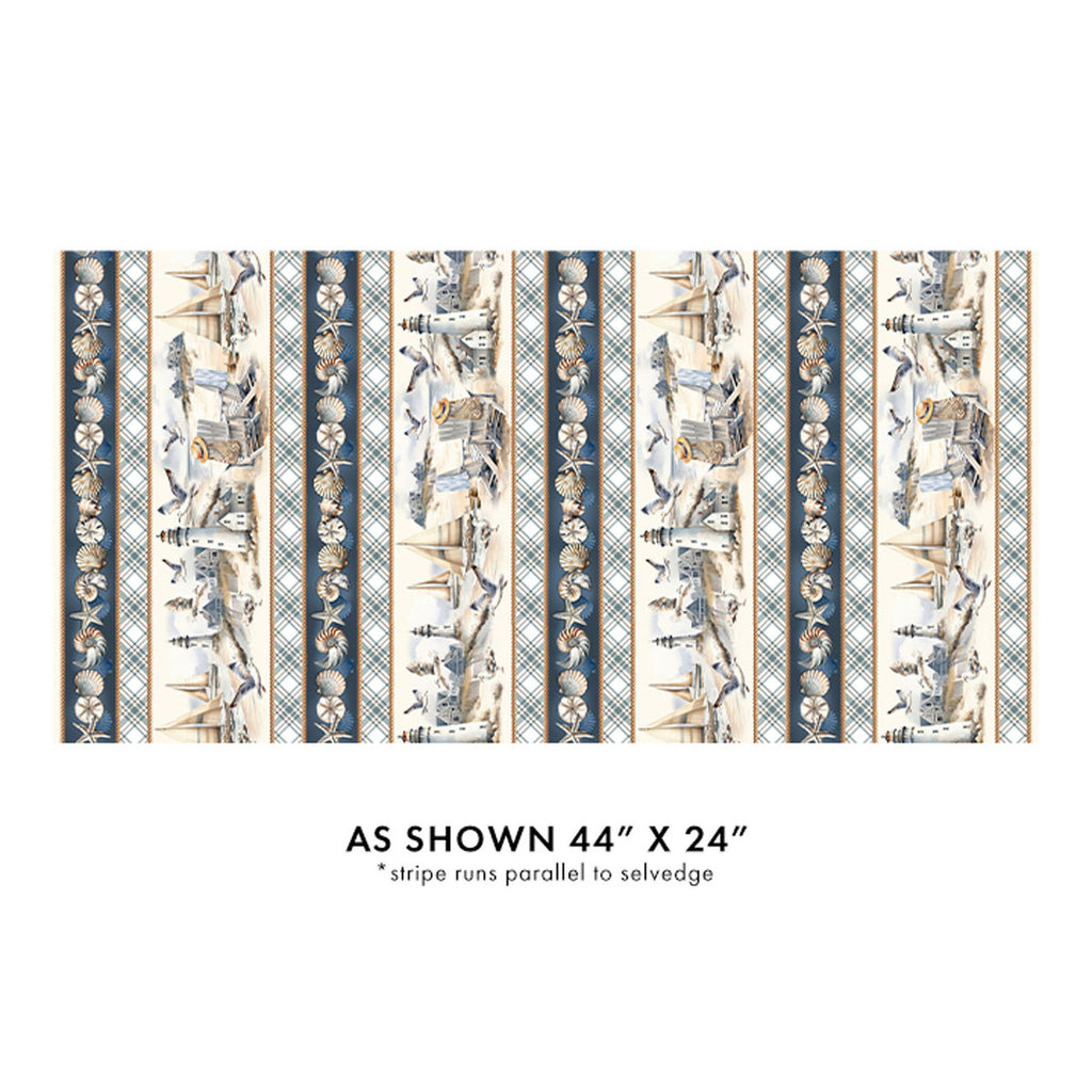 Coastal Escape - Maritime Stripe by Nicole Decamp from Benartex Fabrics