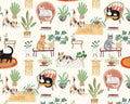 Homebodies - House Cats Lt Cream from Clothworks Fabric