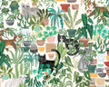 Homebodies - Hidden Cats Plants Lt Cream from Clothworks Fabric